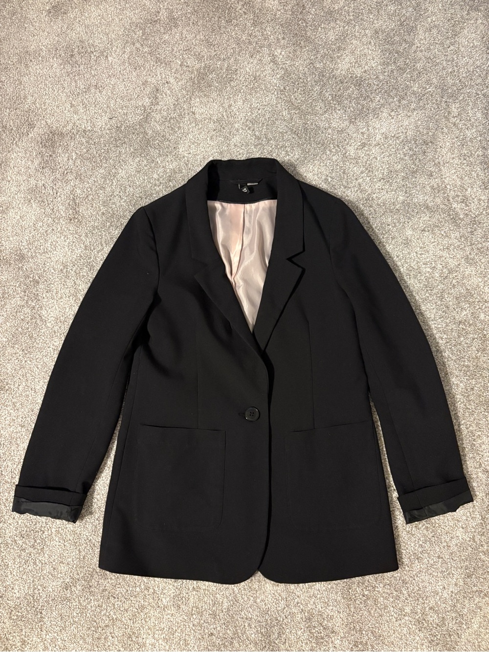H&M Black Single-Button Blazer with Pale Lining
